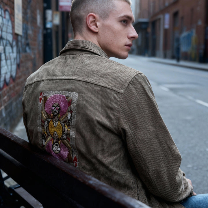 Queen Of Hearts - Organic Cotton Corduroy Jacket in Camel