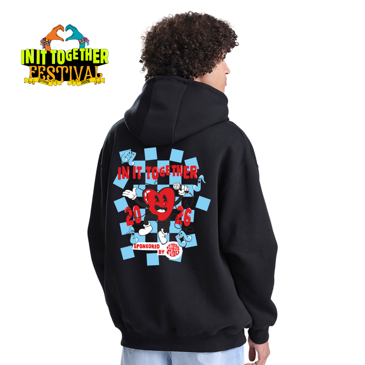 Official Merch - Retro Heart Hoodie in Black