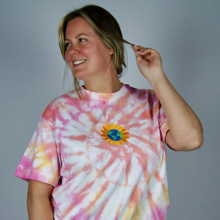 Sunny World Tee - Pink & Yellow