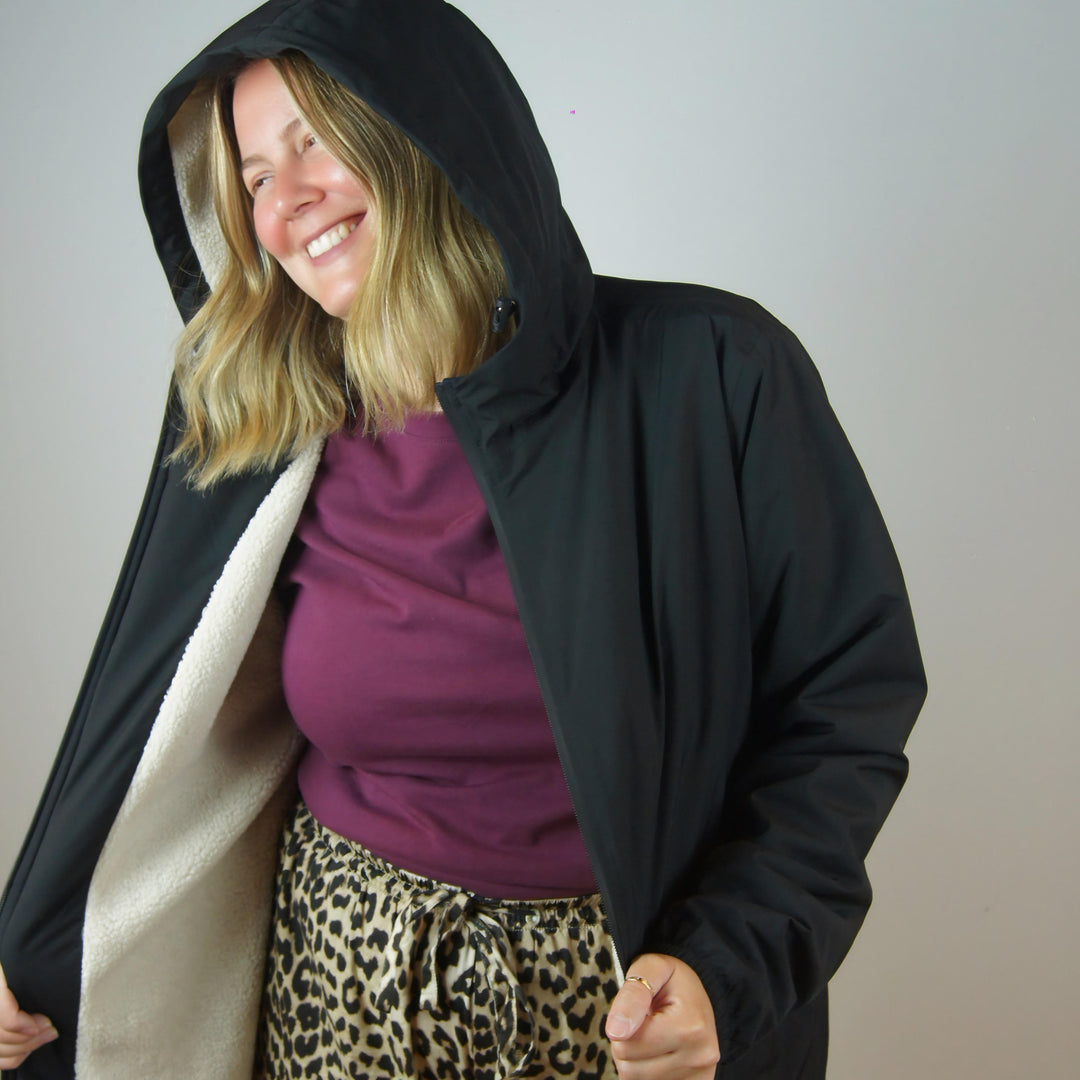 Sunset Paradise - Black Rain Coat