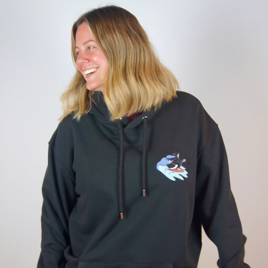 Surfing Reaper Black Hoodie 