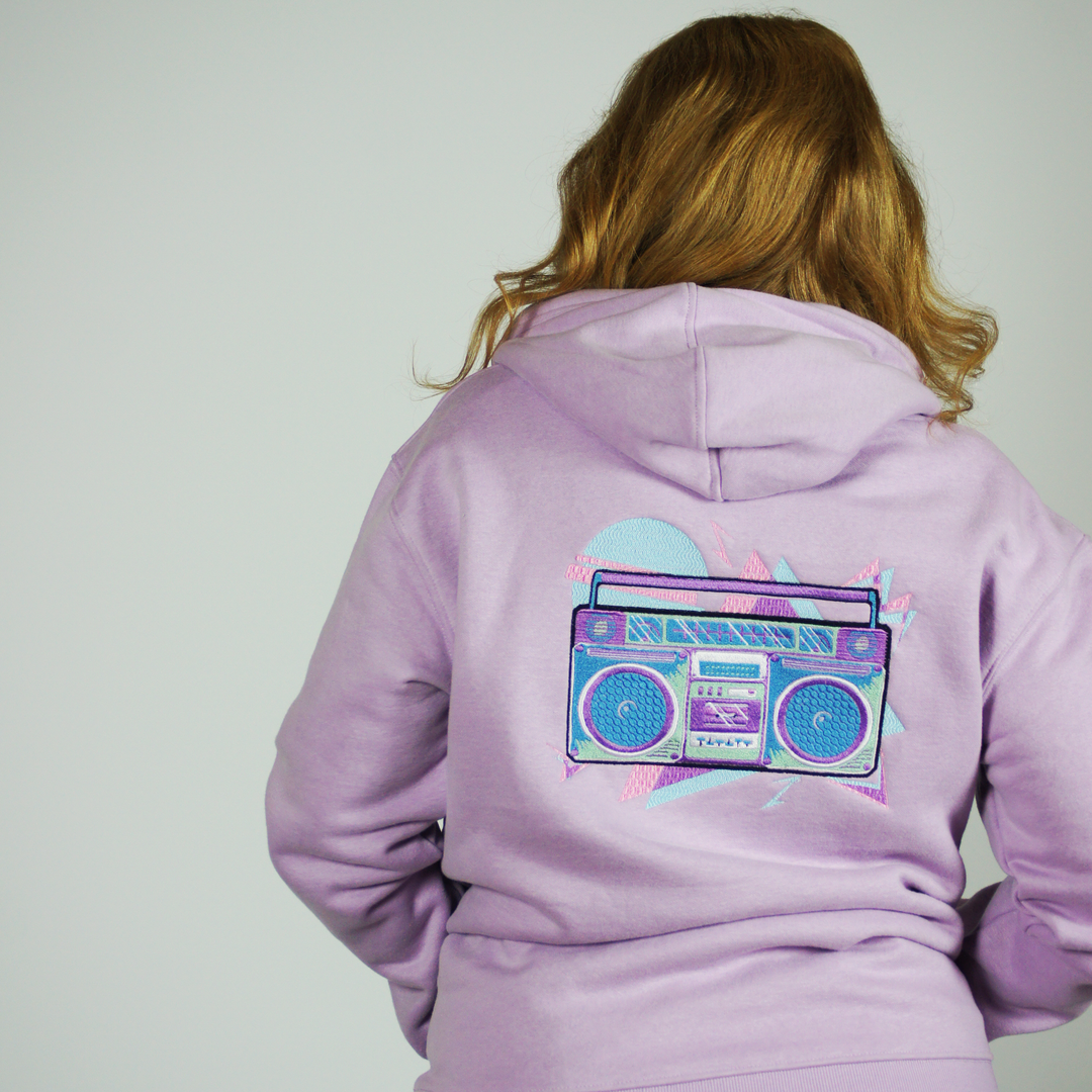 BoomBox Hoodie - Light Blue - hoodie - MillersMind - boombox-hoodie-light-blue - ["big embroidery","embroidery","handmade","hoodie","large embroidery","organic"]