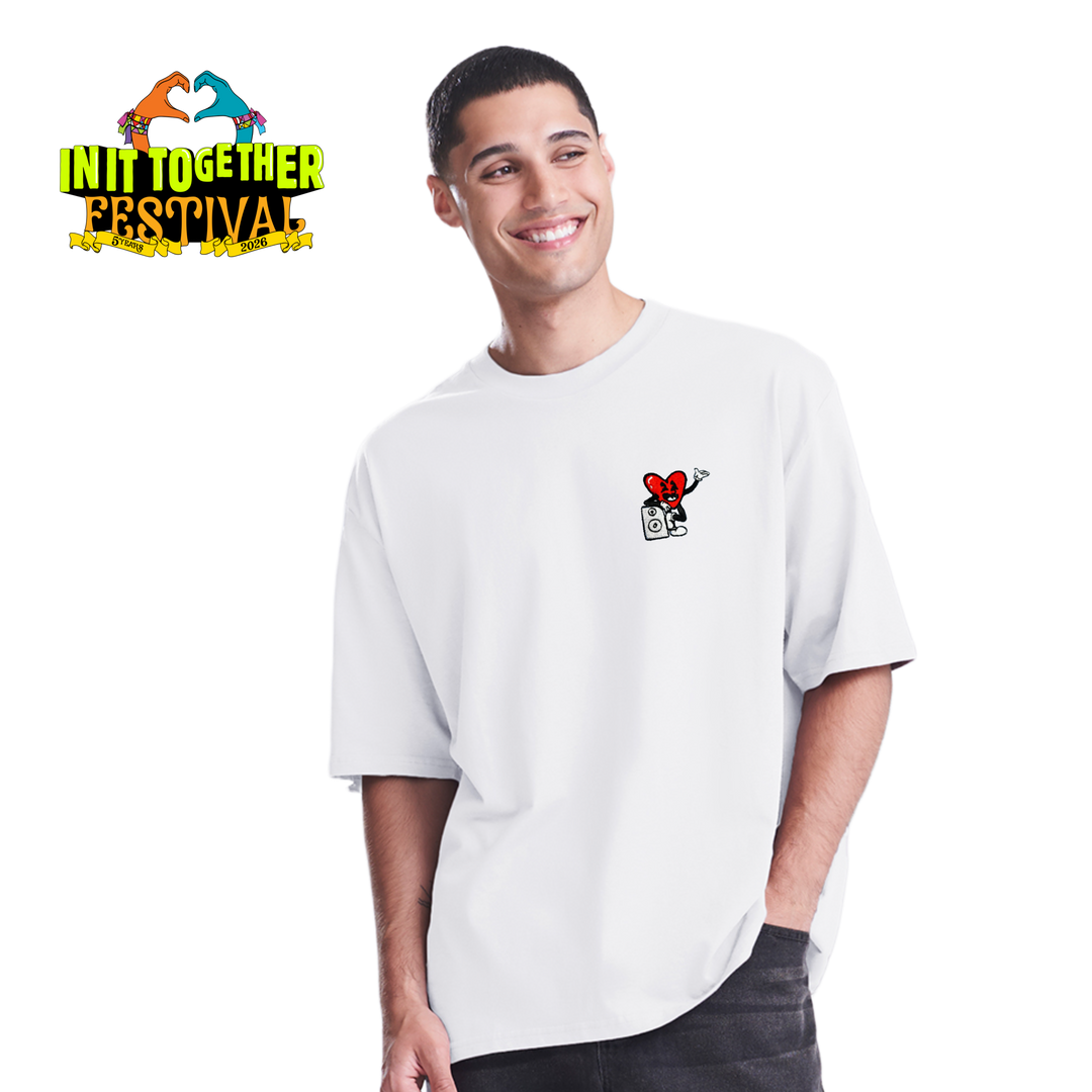 Official Merch - Retro Heart Tee in White