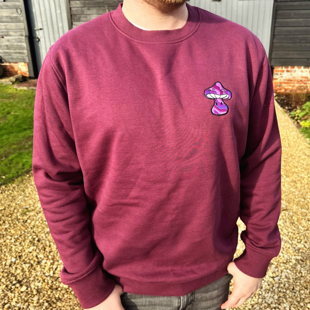 The Blackberry Shroom - Sweatshirt - MillersMind - the-bellflower-shroom - ["embroidery","handmade","organic","sweatshirt"]