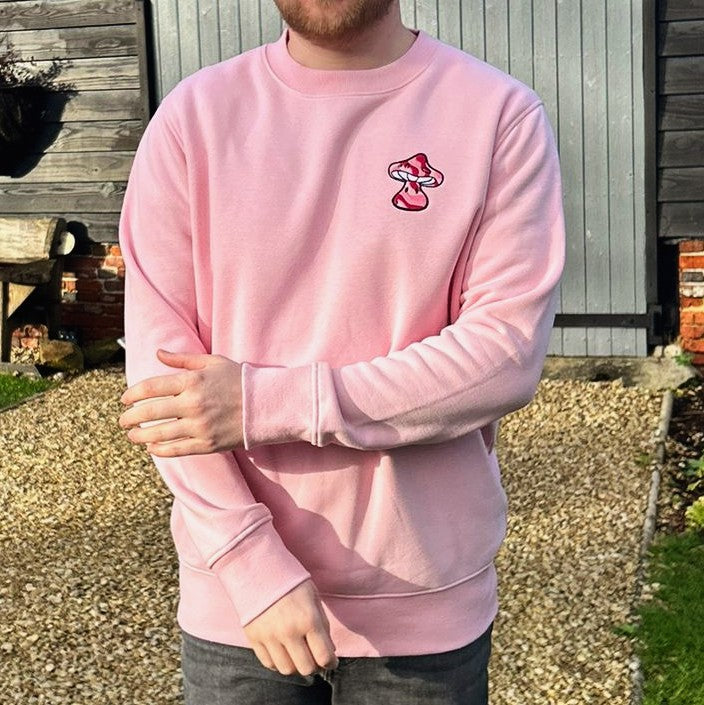 The Candyfloss Shroom - Sweatshirt - MillersMind - the-candyfloss-shroom - ["embroidery","handmade","organic","sweatshirt"]