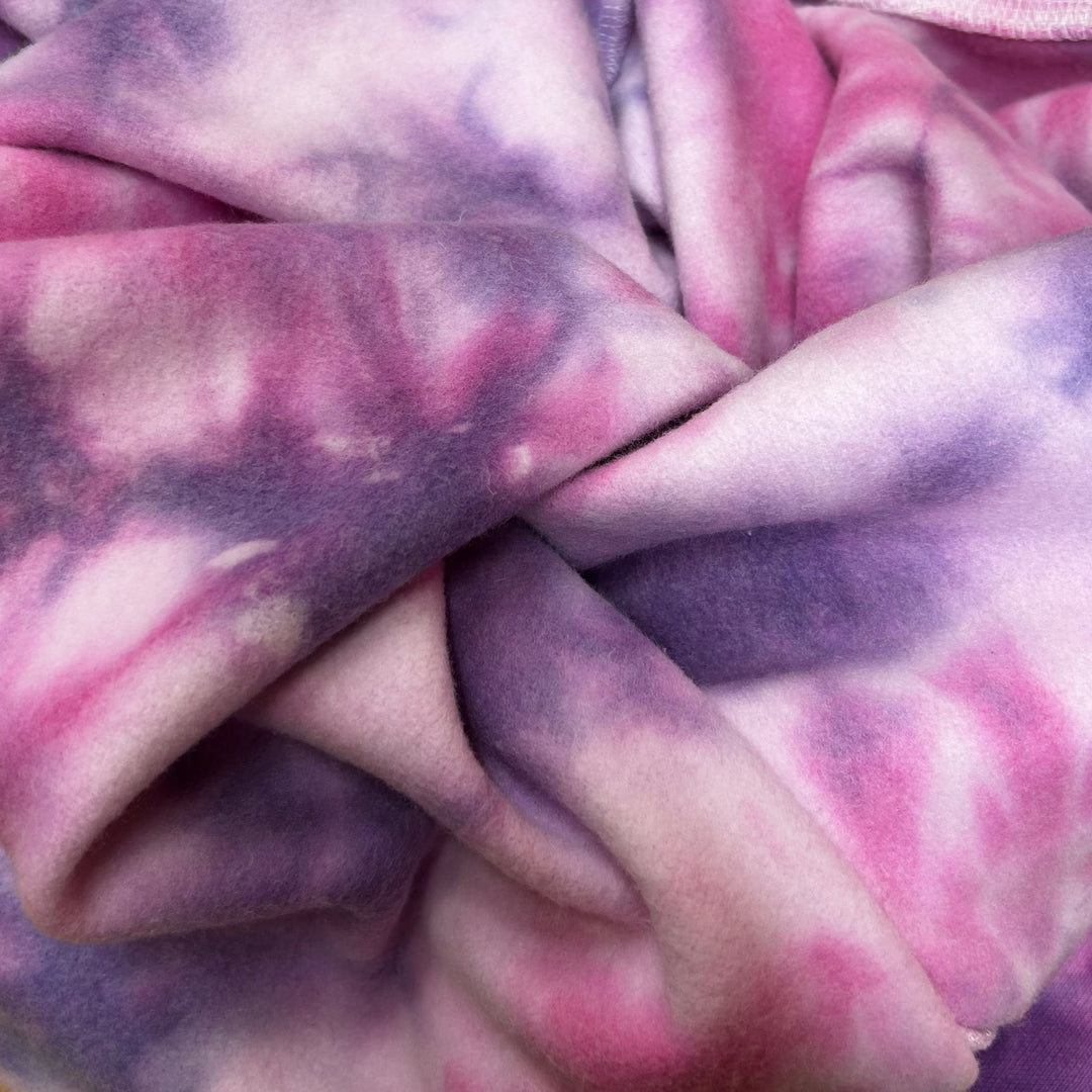 MillersMind - Pink/Purple Tie-Dye Organic Cotton Heavyweight Sweater with Logo Embroidery.