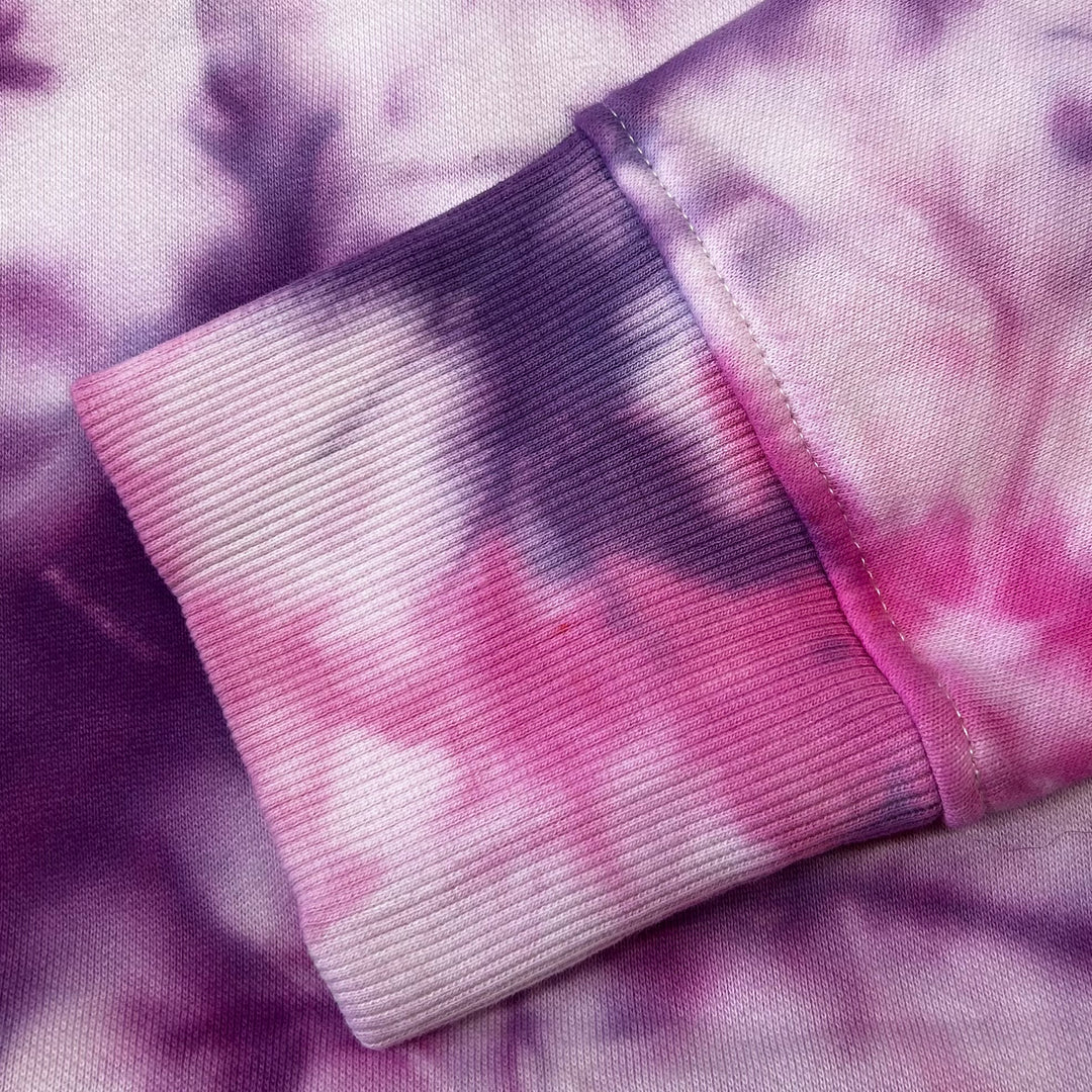 MillersMind - Pink/Purple Tie-Dye Organic Cotton Heavyweight Sweater with Logo Embroidery.