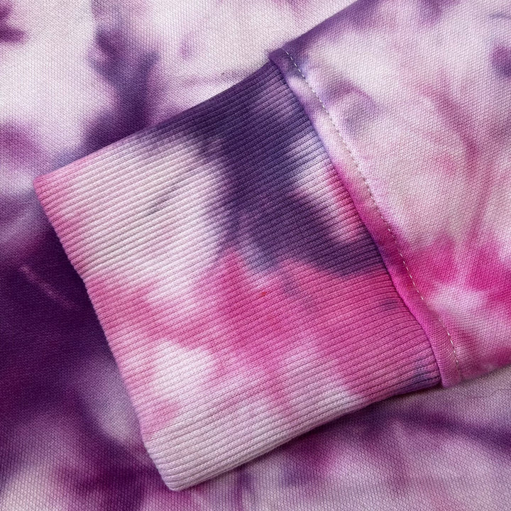 MillersMind - Pink/Purple Tie-Dye Organic Cotton Heavyweight Sweater with Logo Embroidery.