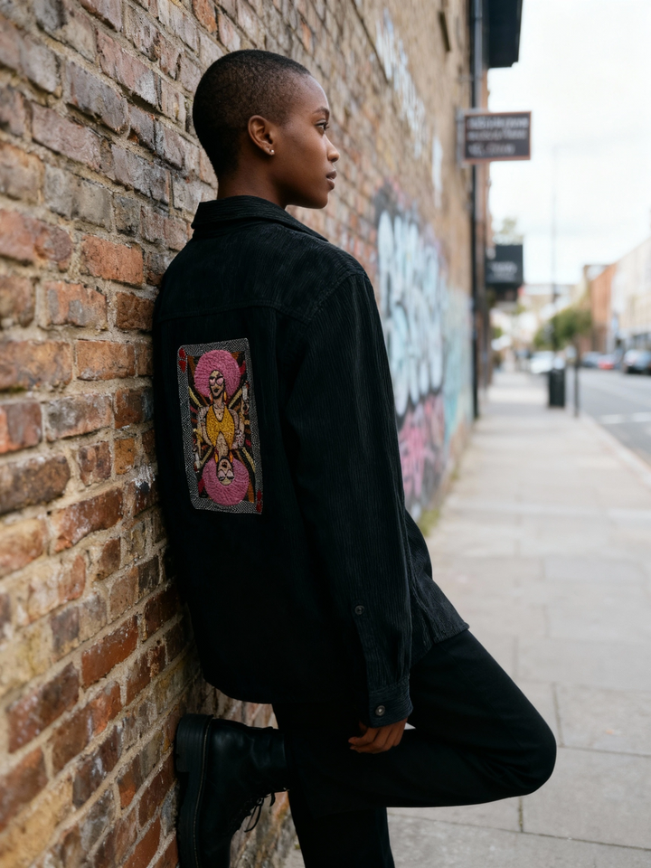 Queen Of Hearts - Organic Cotton Corduroy Jacket in Black