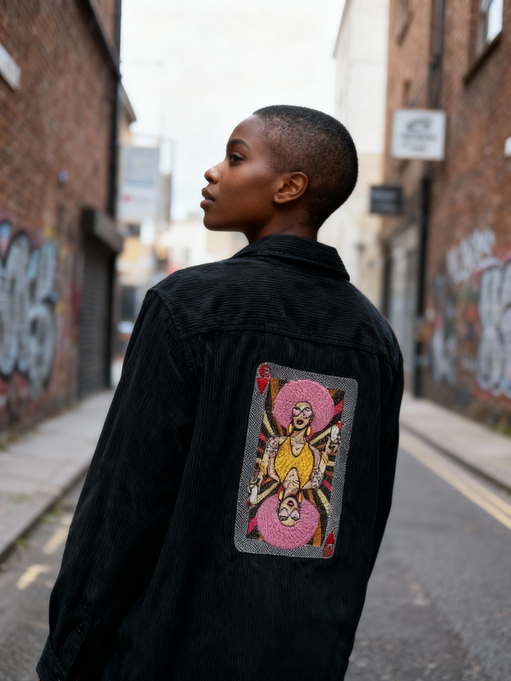Queen Of Hearts - Organic Cotton Corduroy Jacket in Black