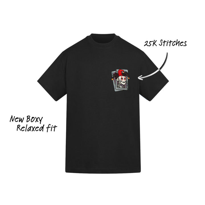 NEW Joker Card - Organic Cotton Relaxed Boxy Fit Tee in Black