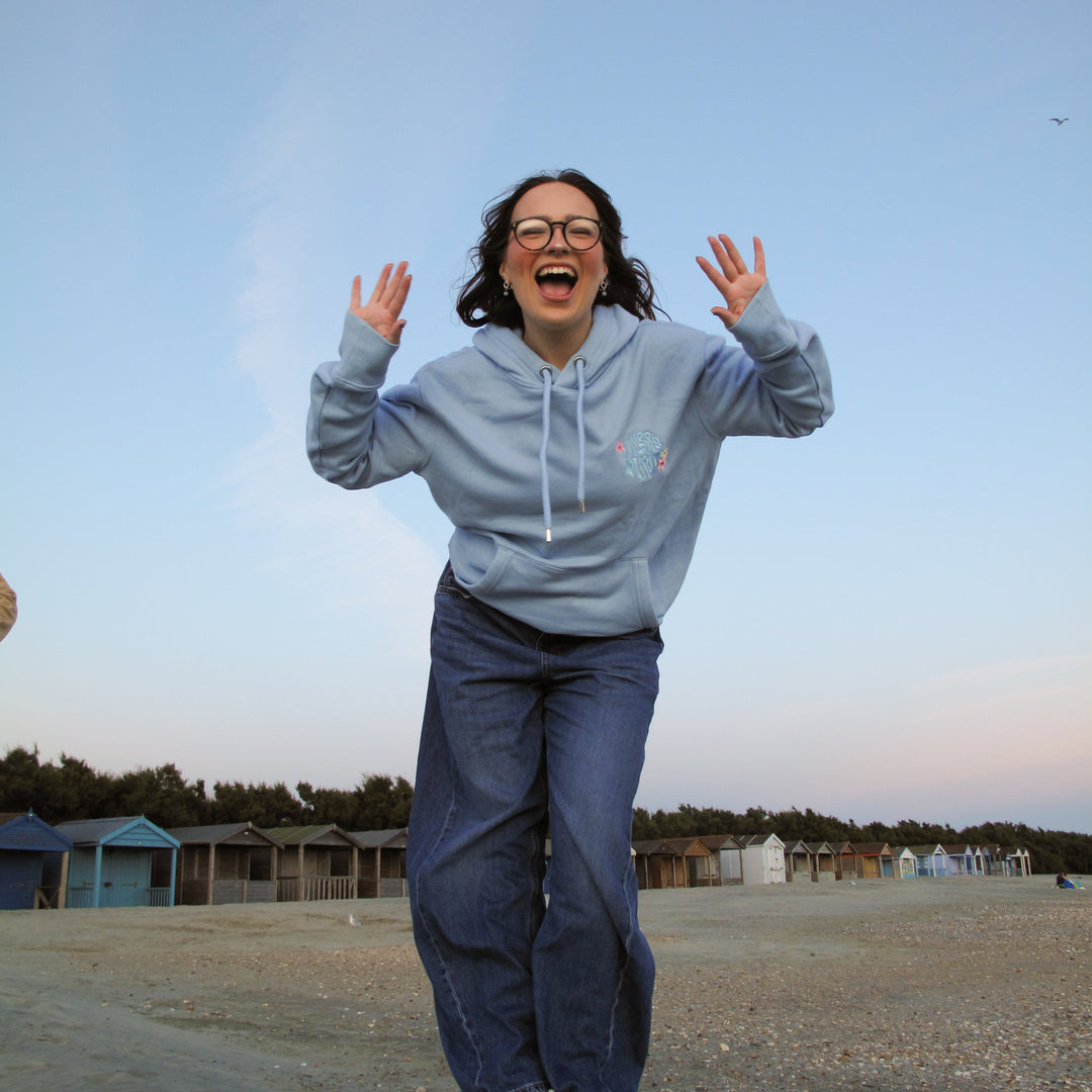 Shells from the Shore - Organic Cotton Hoodie in Blue