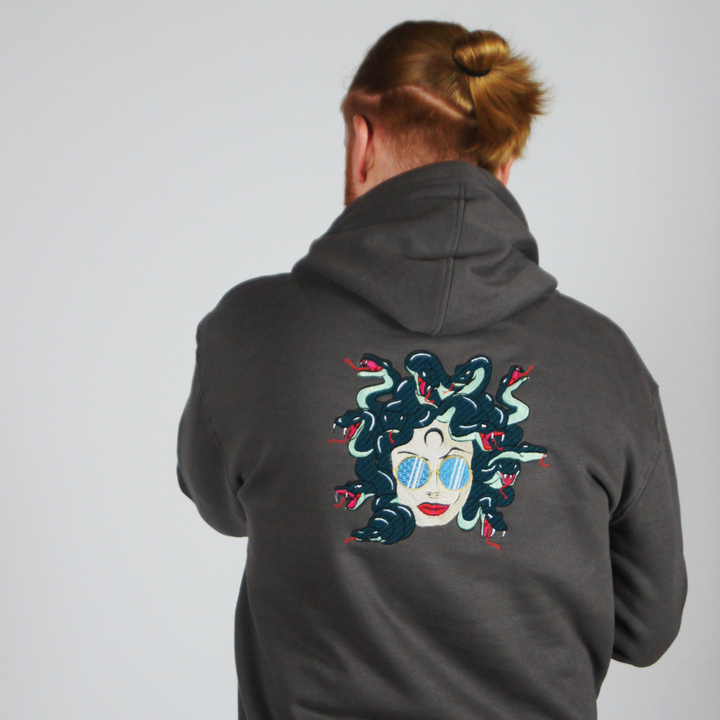 Modern Day Medusa - Burgundy - hoodie - MillersMind - modern-day-medusa-burgundy - ["embroidery","hoodie","large embroidery","organic"]
