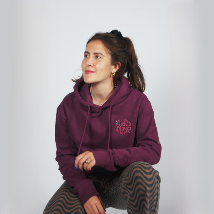 Modern Day Medusa - Burgundy - hoodie - MillersMind - modern-day-medusa-burgundy - ["embroidery","hoodie","large embroidery","organic"]