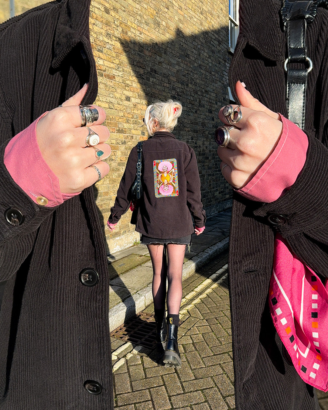 Queen Of Hearts - Organic Cotton Corduroy Jacket in Black