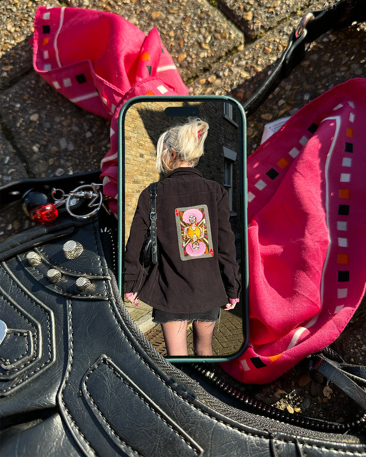 Queen Of Hearts - Organic Cotton Corduroy Jacket in Black