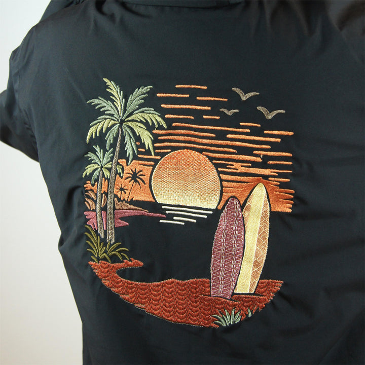 Sunset Paradise - Black Rain Coat