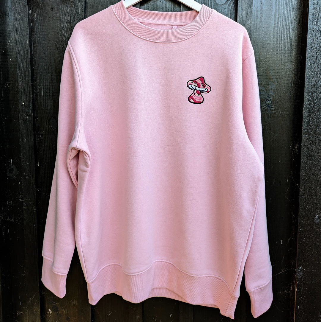 The Candyfloss Shroom - Sweatshirt - MillersMind - the-candyfloss-shroom - ["embroidery","handmade","organic","sweatshirt"]