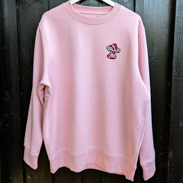 The Candyfloss Shroom - Sweatshirt - MillersMind - the-candyfloss-shroom - ["embroidery","handmade","organic","sweatshirt"]