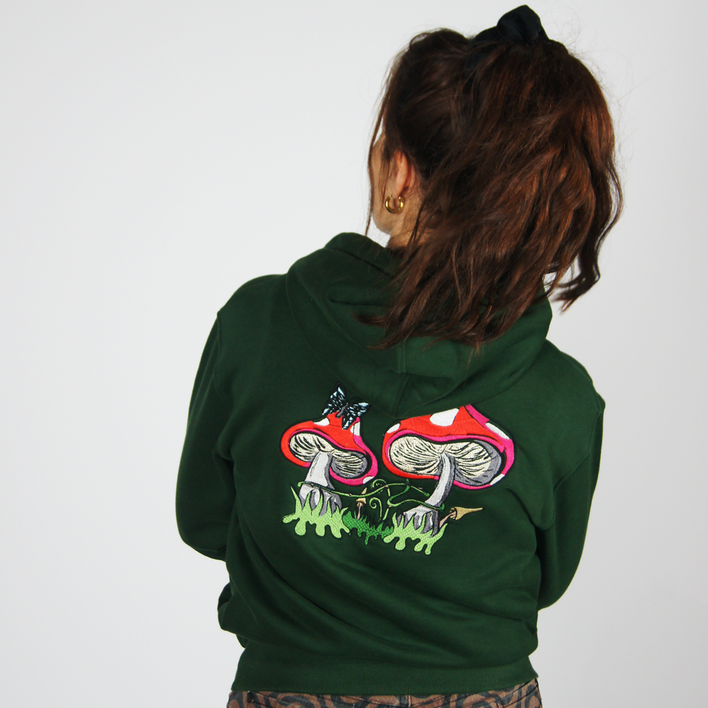 Red Shroom Bloom - hoodie - MillersMind - large-mushies - ["big embroidery","hoodie"]