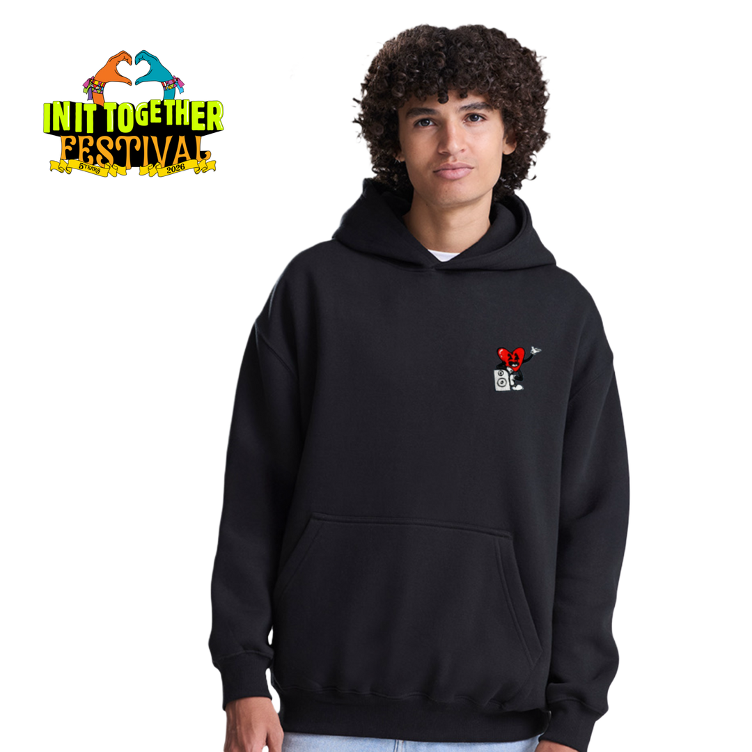 Official Merch - Retro Heart Hoodie in Black