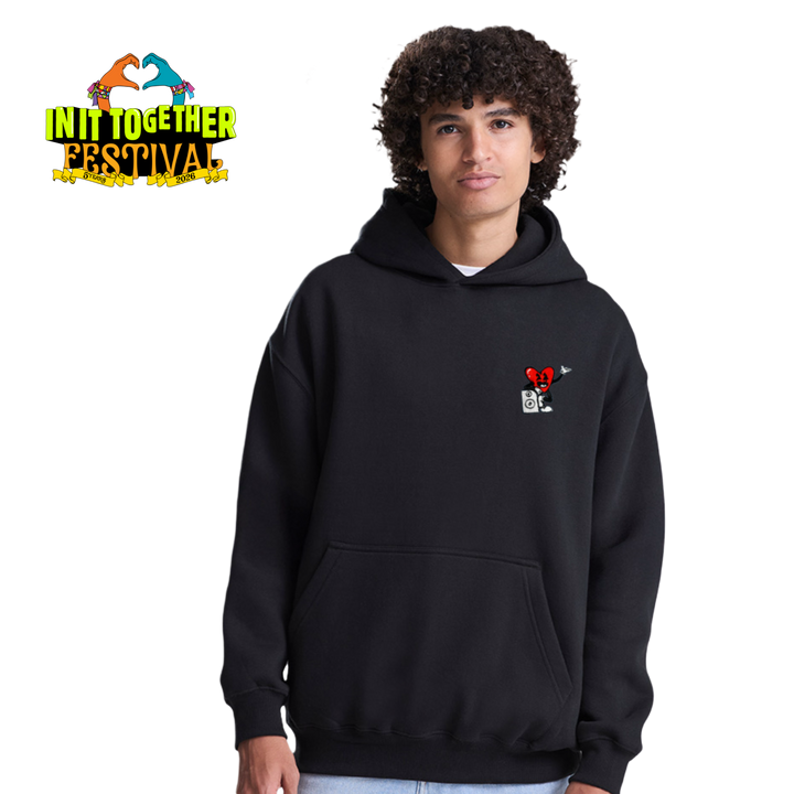 Official Merch - Retro Heart Hoodie in Black