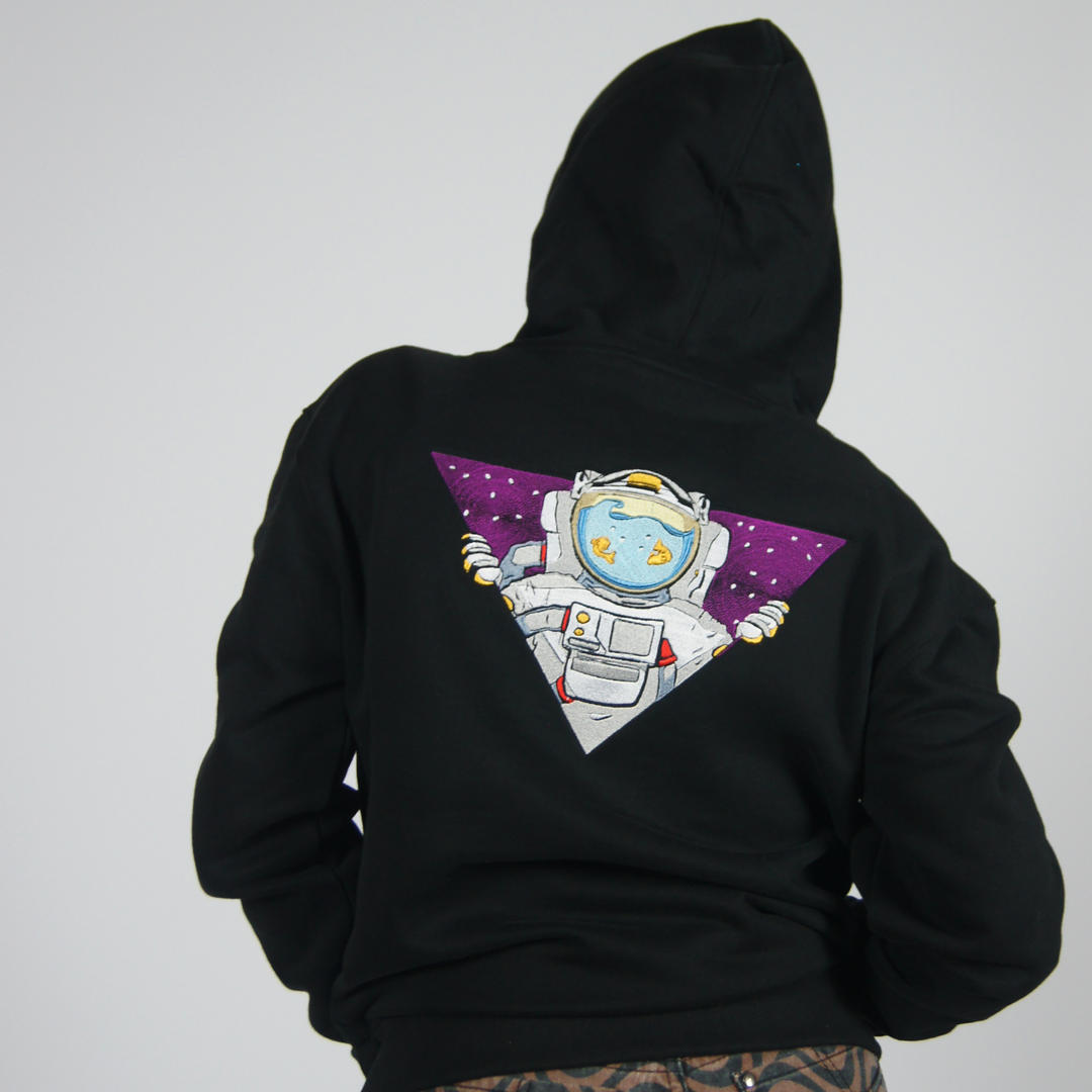 Aquanaut Hoodie - Navy - hoodie - MillersMind - spaceman-hoodie-navy - ["big embroidery","embroidery","handmade","hoodie","large embroidery","organic"]