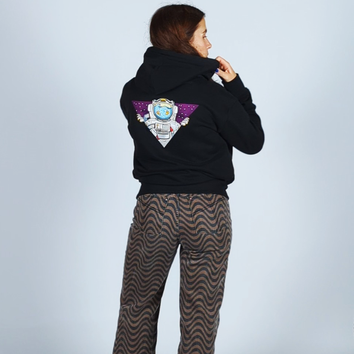 Aquanaut Hoodie - Grey - hoodie - MillersMind - spaceman-hoodie-grey - ["big embroidery","embroidery","handmade","hoodie","large embroidery","organic"]