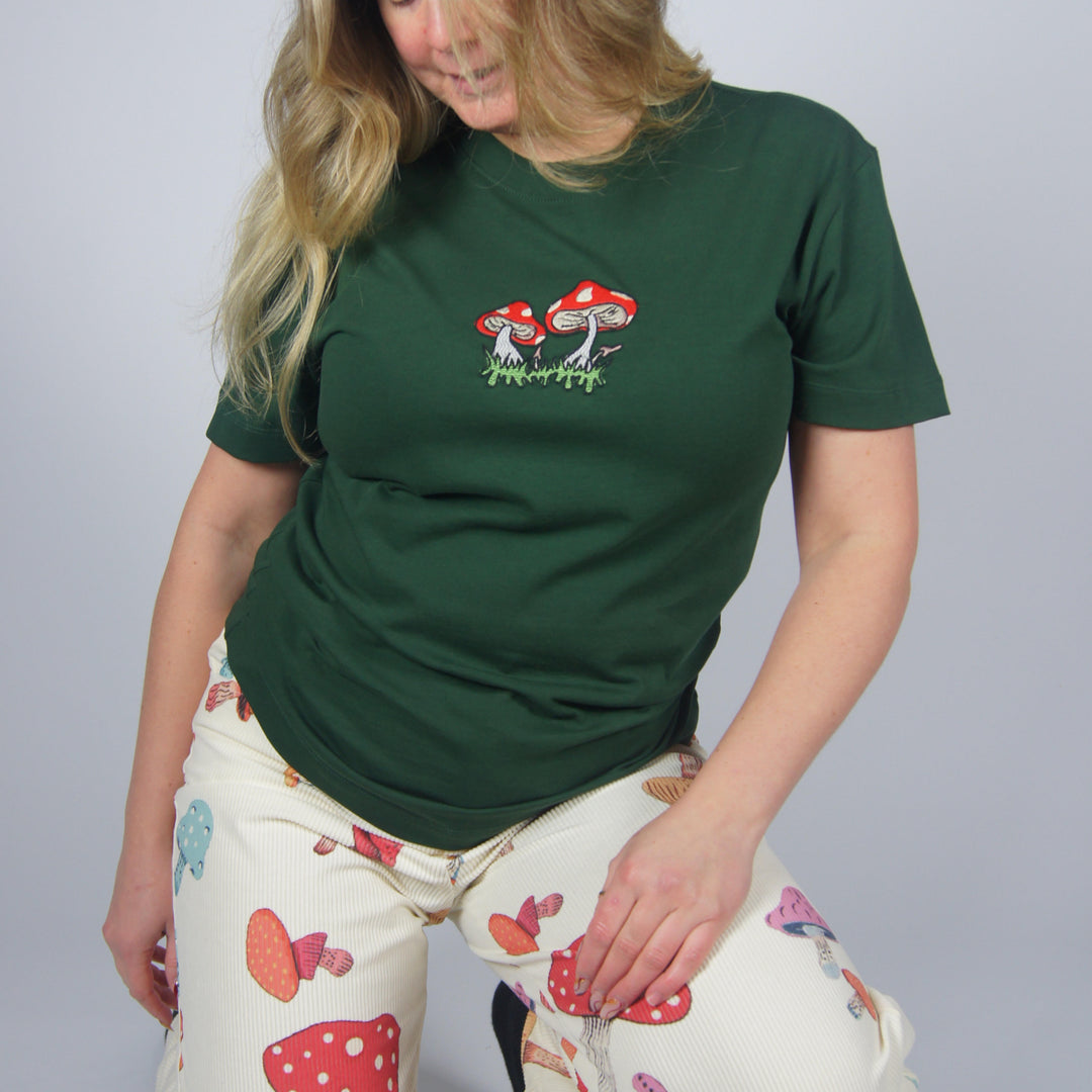 Tiny Toadstools Tee - T-shirt - MillersMind - alien-head-tee-navy-copy - ["embroidery","handmade","organic","T-shirt"]