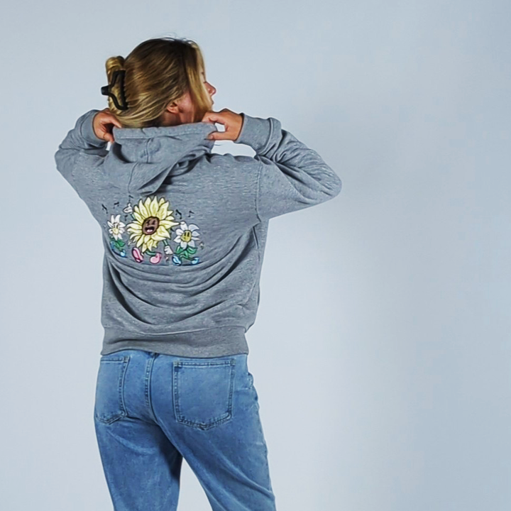 Singing Sunflower Hoodie - Lavender - hoodie - MillersMind - singing-sunflower-hoodie-lavender - ["big embroidery","hoodie"]