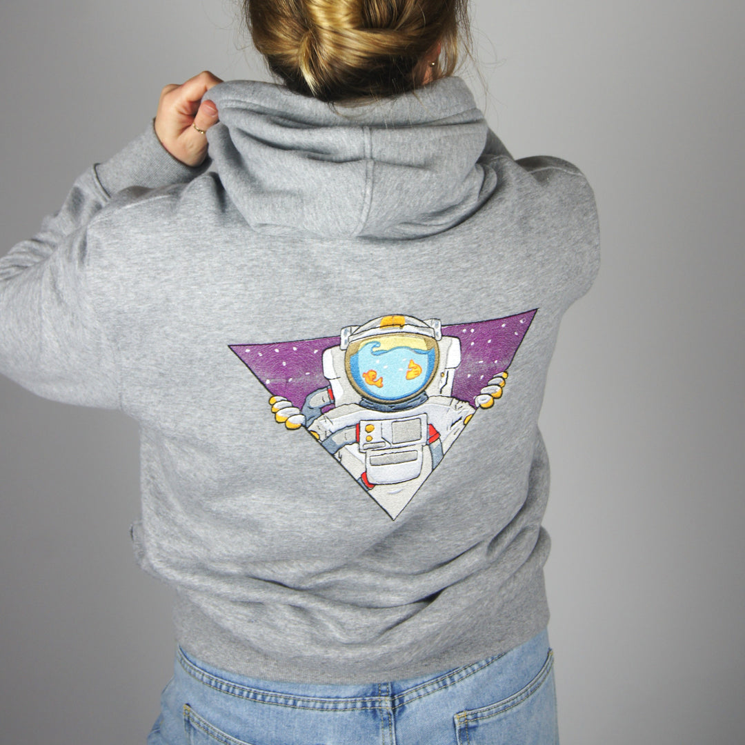 Aquanaut Hoodie - Grey - hoodie - MillersMind - spaceman-hoodie-grey - ["big embroidery","embroidery","handmade","hoodie","large embroidery","organic"]