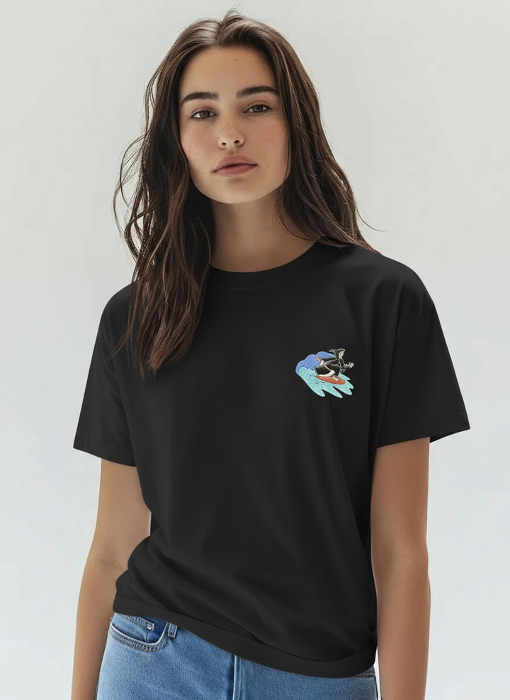 Surfing Reaper Tee  - Black