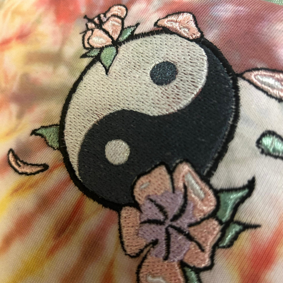 Yin Yang Embroidery on multi Colout tee