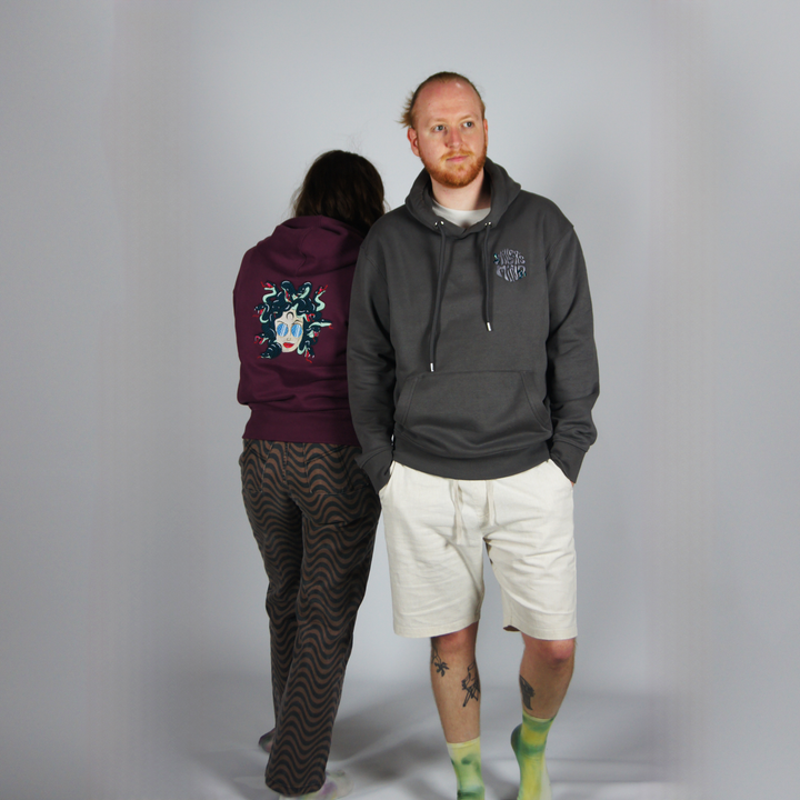 Modern Day Medusa - Burgundy - hoodie - MillersMind - modern-day-medusa-burgundy - ["embroidery","hoodie","large embroidery","organic"]