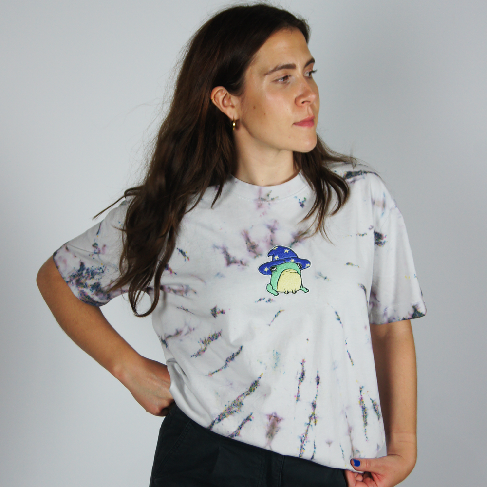 Wizard Frog - Rainbow Tee - T-shirt - MillersMind - wizard-frog-tee-10 - ["embroidery","organic","T-shirt","Tie Dye"]